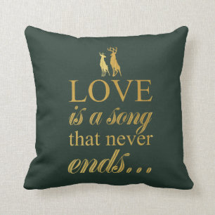 Coussin Bambi & Père "L'Amour Est Une Chanson Qui Ne S'Ar