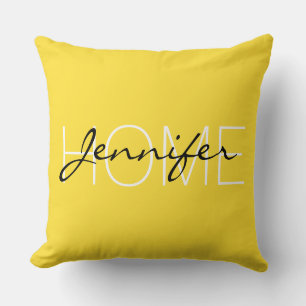 Coussin Banana jaune couleur maison monogramme
