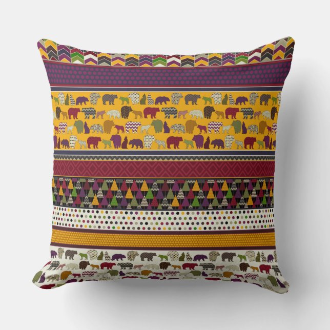 Coussin bande de géo-loup (Recto)