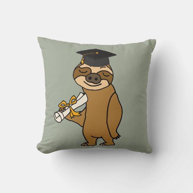 Coussin Bande dessinée drôle d'obtention du diplôme de (Recto)