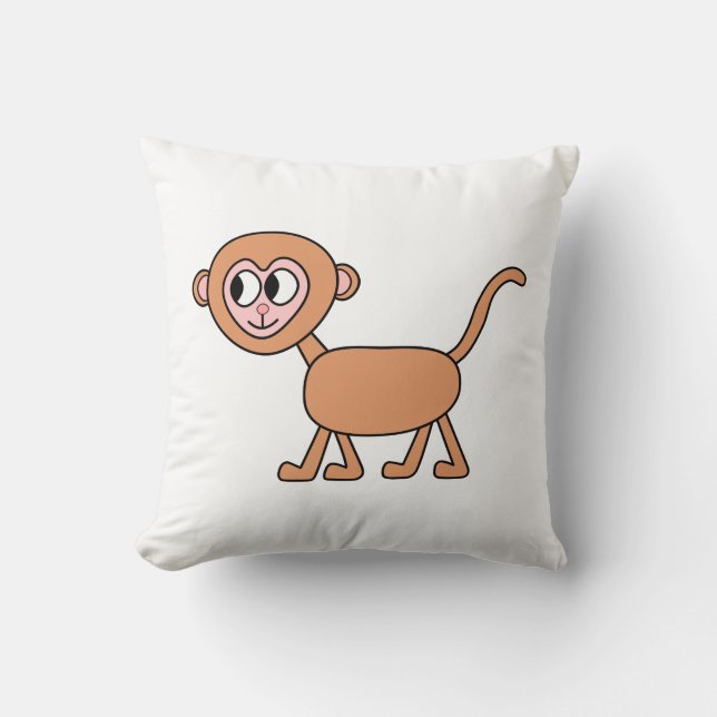 Coussin Bande dessinée drôle d'un singe (Recto)