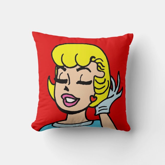 Coussin Bande dessinée rétro Beauté Jeu d'oreiller (Recto)