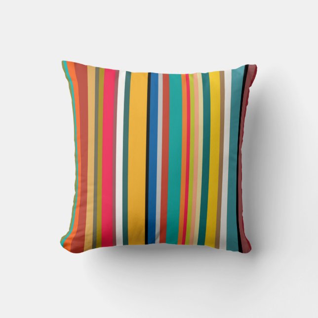Coussin Bande moderne du milieu du siècle (Recto)