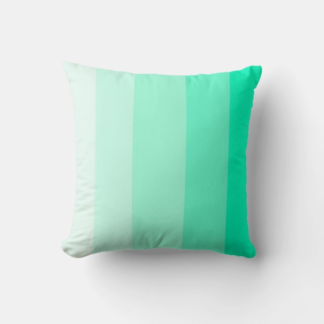 Coussin Bande Ombre verte à la menthe (Recto)