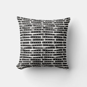 Coussin Bandes Abstraites 101119 Motif - Noir sur blanc
