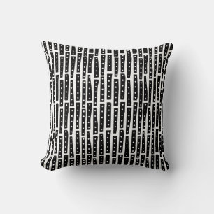 Coussin Bandes Abstraites 101119 Verticales - Noir sur bla
