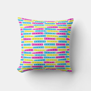 Coussin Bandes Abstraites - Couleurs 02 sur blanc