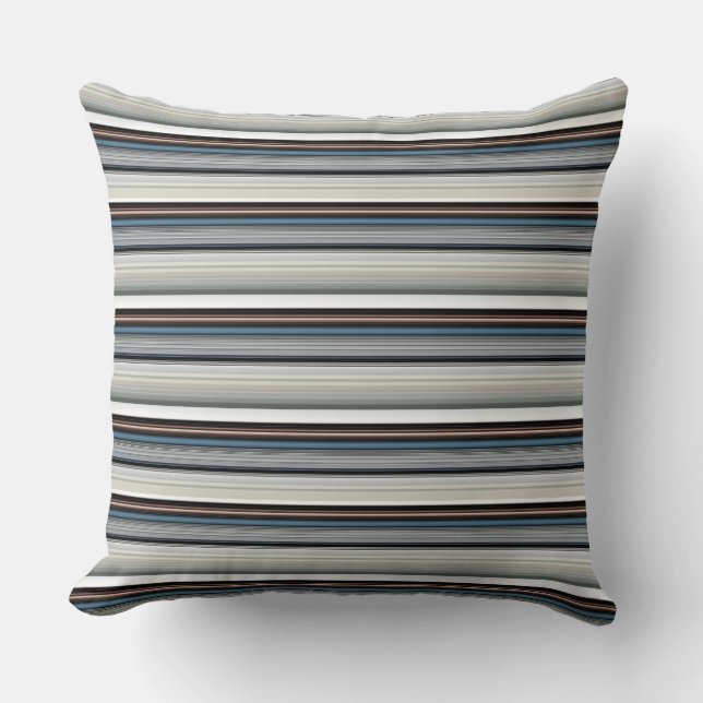 Coussin Bandes blanches gris mignonnes (Recto)