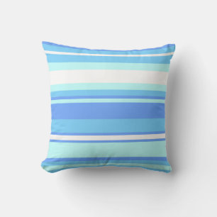 Coussin Bandes bleu ciel