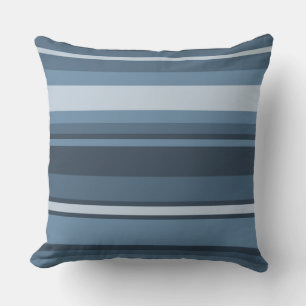 Coussin Bandes bleu gris