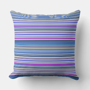 Coussin Bandes bleu violet mignonnes