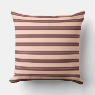 Coussin Bandes brunes rose mignonnes