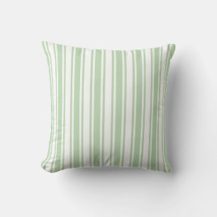 Coussin Bandes de bonbons vert pâle et blanc