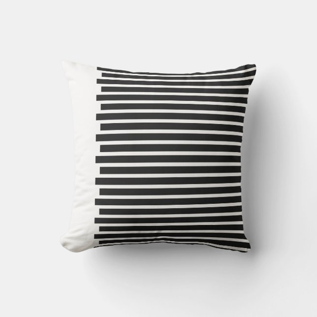 Coussin Bandes De Camouflage Noir Et Blanc Motif Cute (Recto)