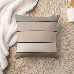 Coussin Bandes de couleur de ton de terre de sable de plag