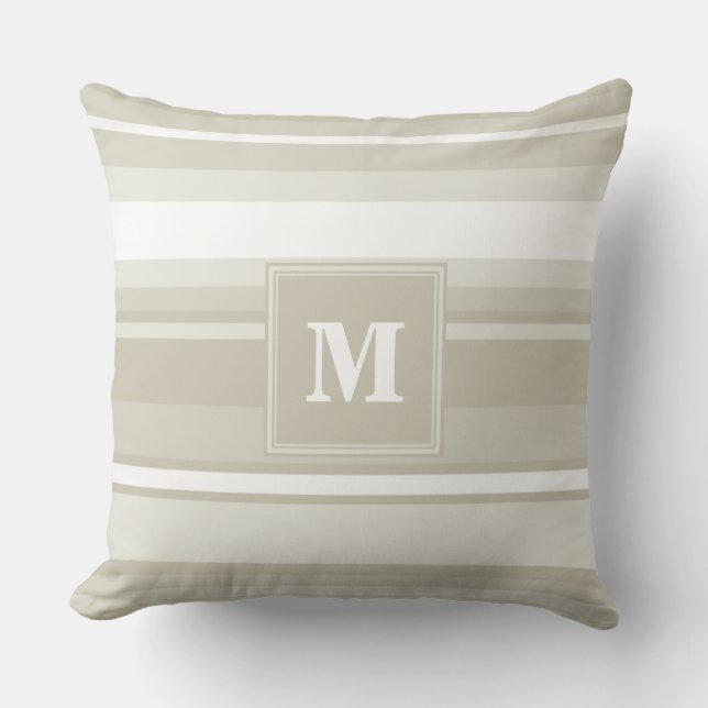 Coussin Bandes de grès monogramme (Recto)