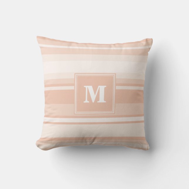 Coussin Bandes de pêche monogramme (Recto)