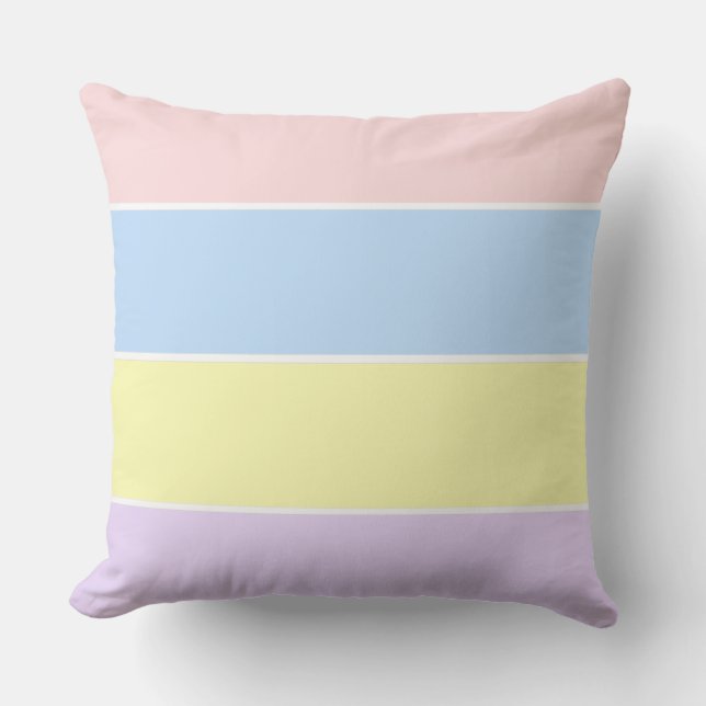 Coussin Bandes de printemps Pastel (Recto)