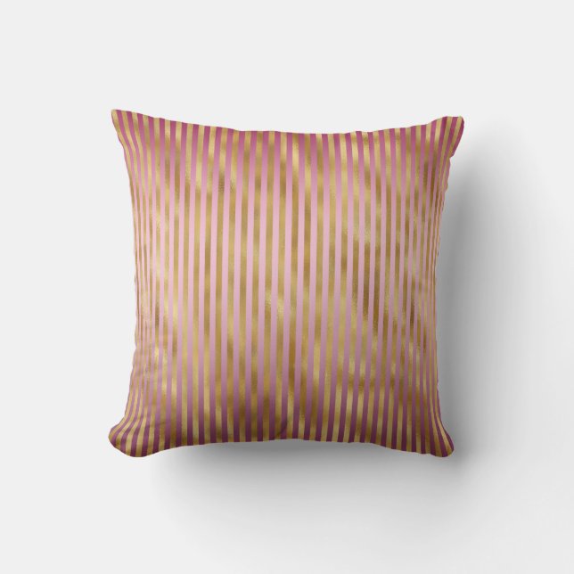 Coussin Bandes dorées roses (Recto)