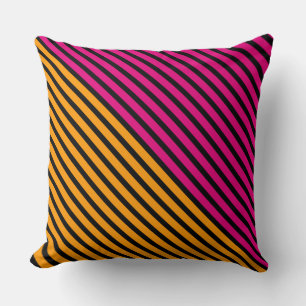 Coussin Bandes étroites noires + votre dos couleur & idées