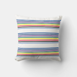 Coussin Bandes horizontales multicolores colorées