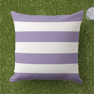Coussin Bandes horizontales simples et violettes classique