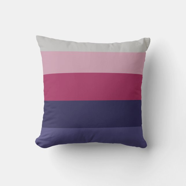 Coussin Bandes horizontales violettes (Recto)