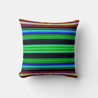 Coussin Bandes minces et colorées - 1