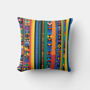 Coussin Bandes motifs colorées et audacieuses