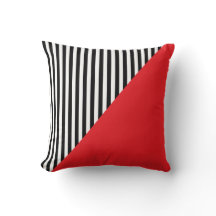Bandes noires et blanches et motif rouge diagonale