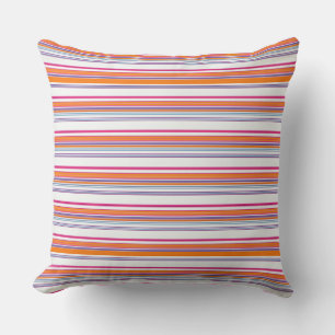 Coussin Bandes orange rose pâle