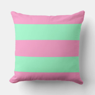 Coussin Bandes roses et vertes