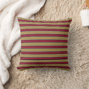 Coussin Bandes rouges écarlates et or - Couleurs de l'équi