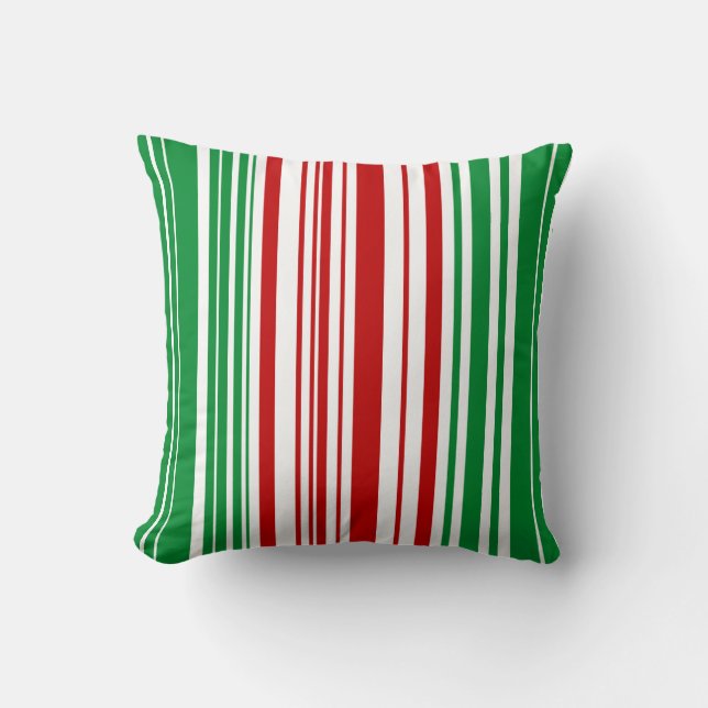 Coussin Bandes rouges et vertes (Recto)