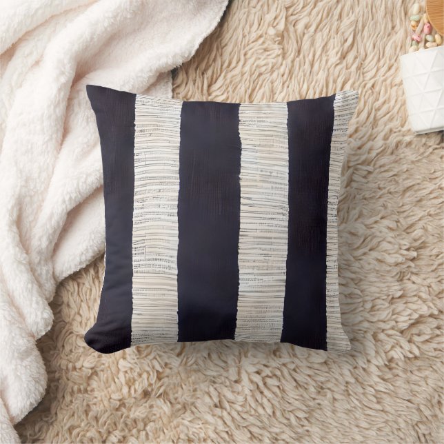 Coussin Bandes texturées Gras Bleu (Couverture)