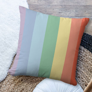 Coussin Bandes verticales Arc-en-ciel Pastel