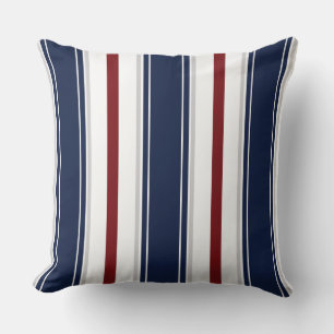 Coussin Bandes verticales blanches en gris foncé de la Mar