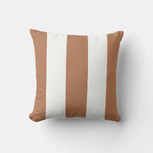 Coussin Bandes verticales blanches en terre cuite classiqu