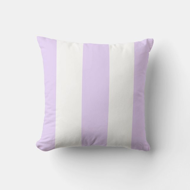 Coussin Bandes verticales blanches et violettes classiques (Recto)