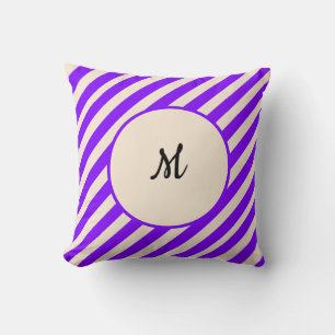 Coussin Bandes violettes