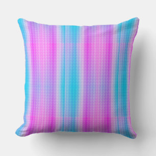 Coussin Bandes violettes et turquoise & Pois