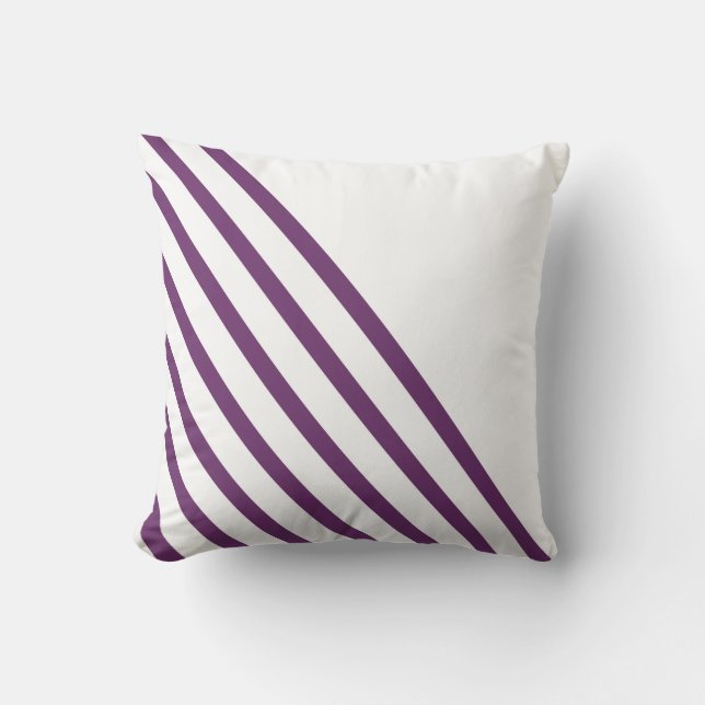 Coussin Bandes violettes modernes géométriques (Recto)