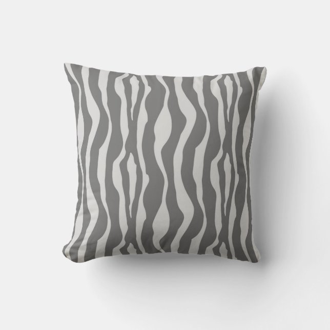 Coussin Bandes zébrées - Tons gris (Recto)