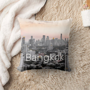 Coussin Bangkok Skyline Sunset Panorama BKK Thaïlande