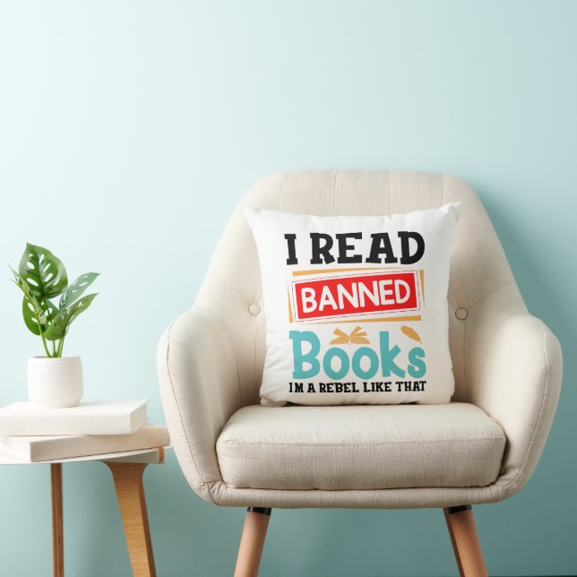 Coussin Banned Books Awareness Literacy Rebel (Chaise)