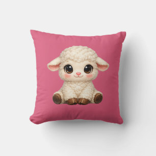 Coussin Bannière de conception de dessin animé d'agneau so