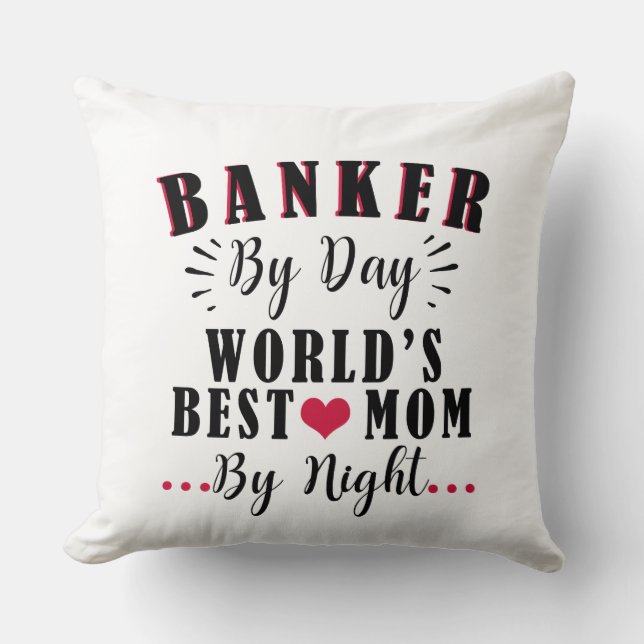 Coussin banquier de jour la meilleure maman du monde par b (Recto)