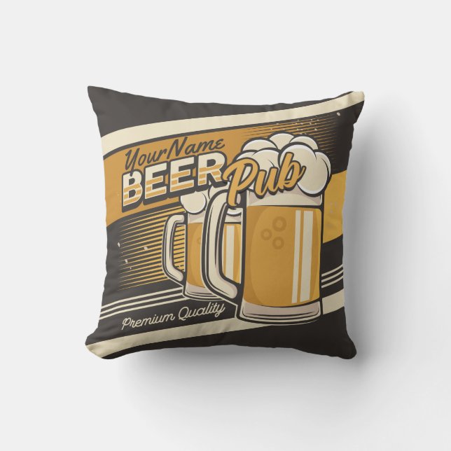 Coussin Bar de pub de bière froide Premium personnalisé (Recto)