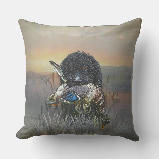 Coussin Barbet, Chien d'eau français (Recto)