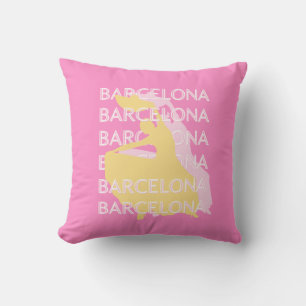 Coussin Barcelone Art Voyage, Espagne, Art Voyage, Rose